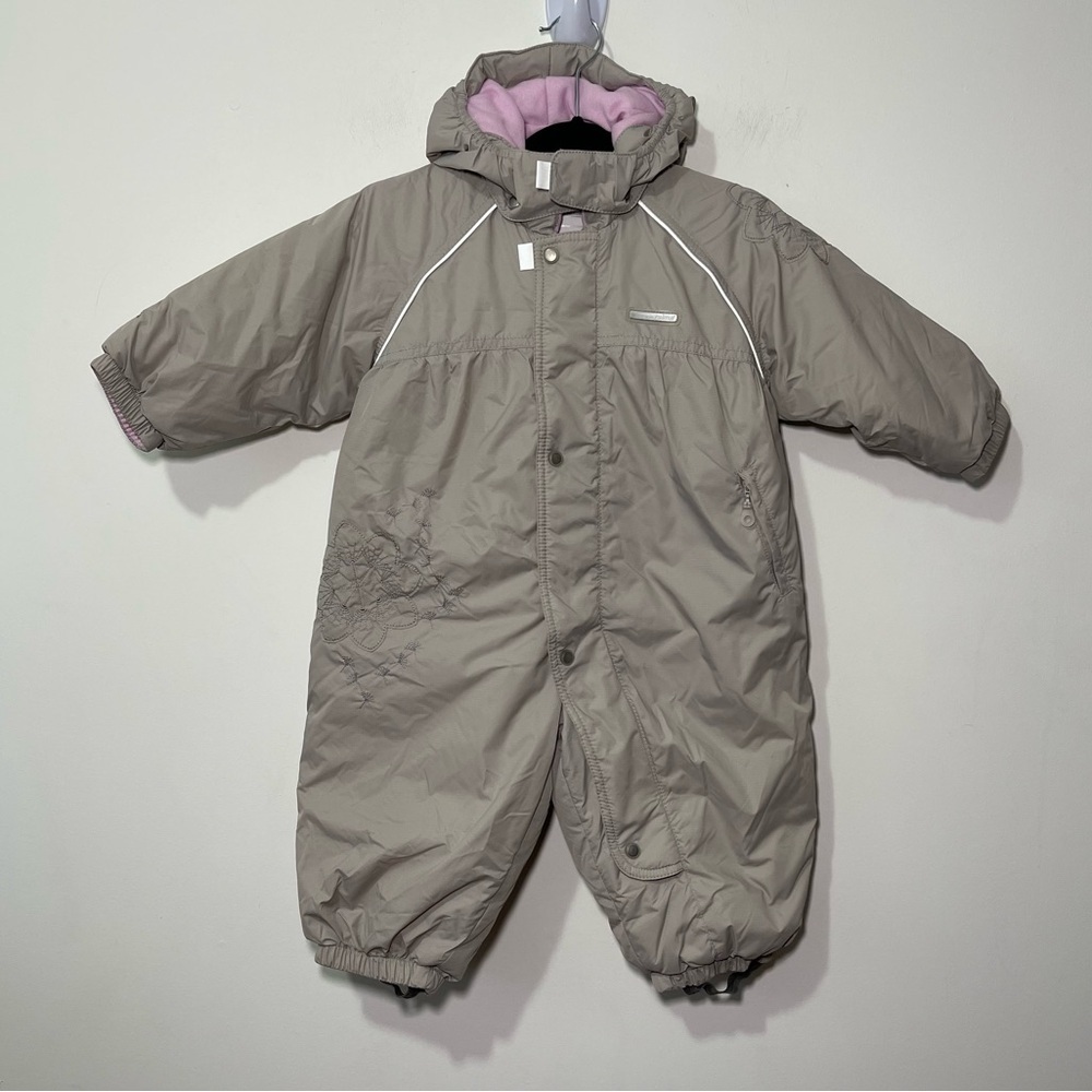 Reima Baby Grey snowflake one piece winter cold weather snowsuit in size 6-9M 74
